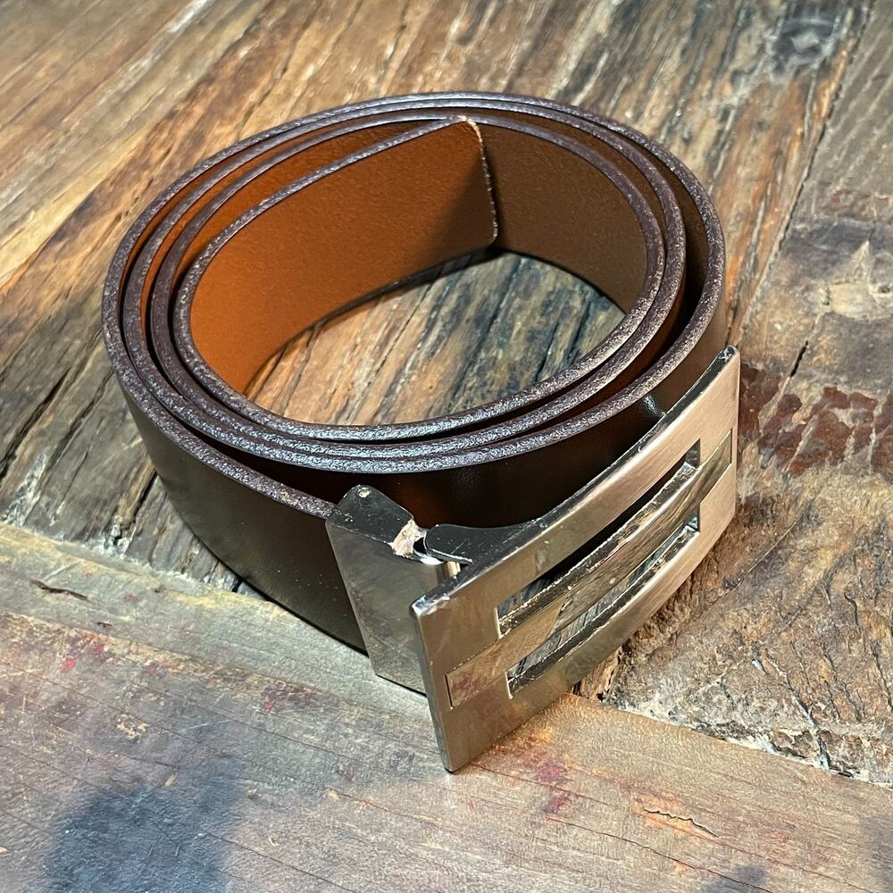 Aldo 5650 Genuine Leather Unisex Belts XL Brown Metal Buckle Casual Classic